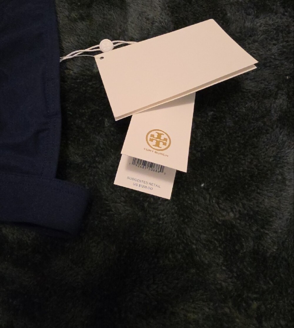 Tory Burch Navy Triangle Halter Bikini Top - Picture 2 of 3